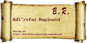 Bártfai Reginald névjegykártya